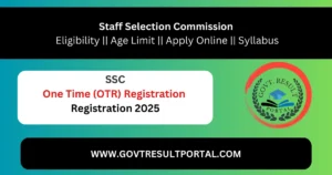 SSC One Time Registration 2025