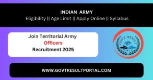 Join Territorial Army Recruitment 2025