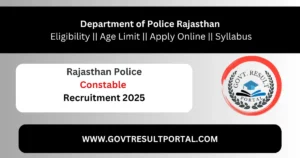 Rajasthan Police Constable Recruitment 2025