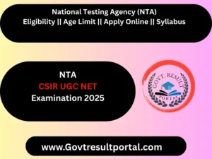  NTA CSIR UGC NET Online Form 2025