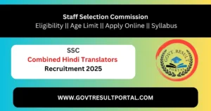  SSC Combined Hindi Translators 2025