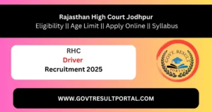 Rajasthan High Court Driver Recruitment 2025