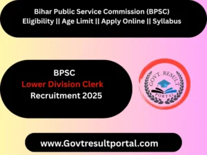 BPSC LDC Lower Division Clerk Recruitment 2025
