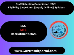 SSC MTS Recruitment 2025, (Non-Technical) Staff and Havildar