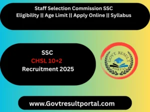 SSC CHSL 10+2 Recruitment 2025