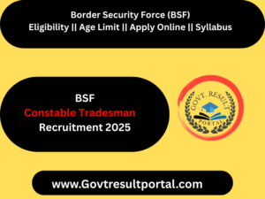 BSF Constable Tradesman Recruitment 2025